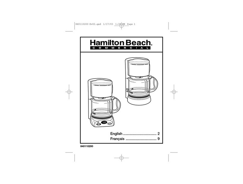 Hamilton Beach D45012W owner's manual