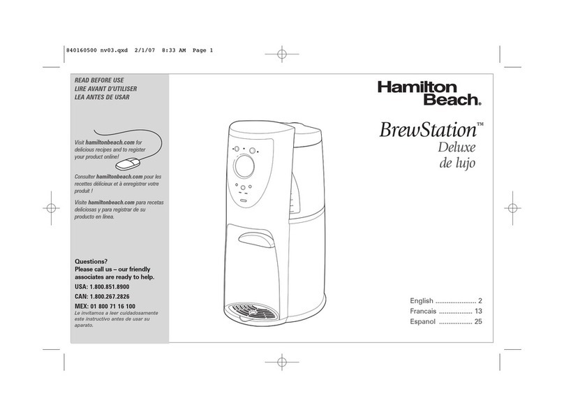 Hamilton Beach BrewStation Deluxe 47454C owner's manual