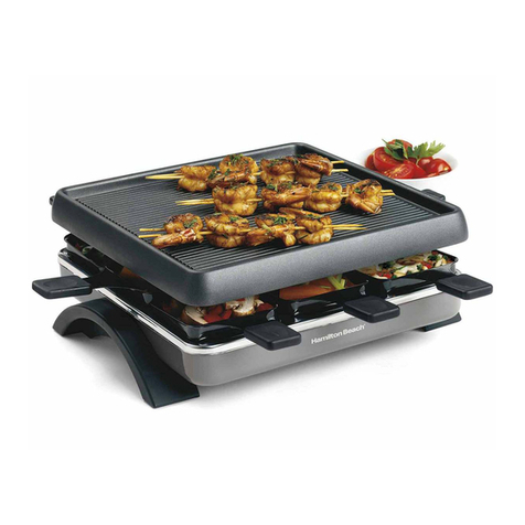 Hamilton Beach 31602 - Raclette Party Grill product manual