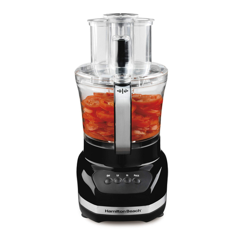 Hamilton Beach 72600 - Food Chopper 3 Cup 2 Speed instruction manual