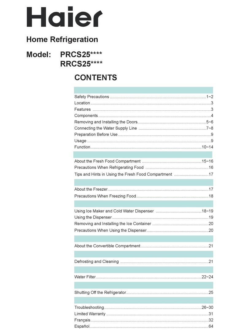 Haier PRCS25 Series User manual