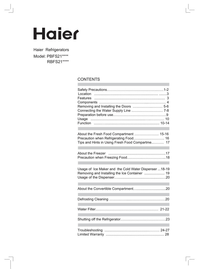Haier PBFS21 Series User manual