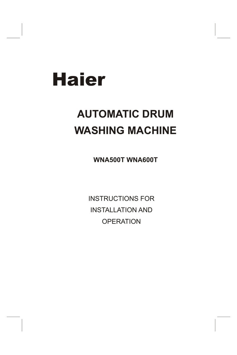Haier WNA500T Instructions for installation and operation