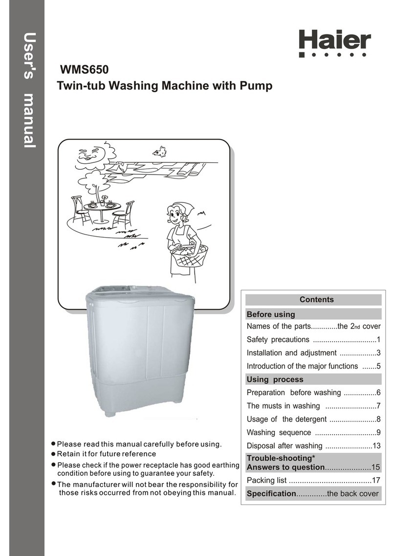 Haier WMS650 User manual