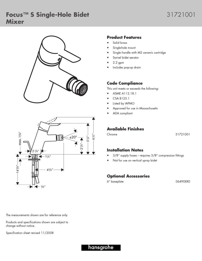 Grohe 06490XX0 Specification sheet
