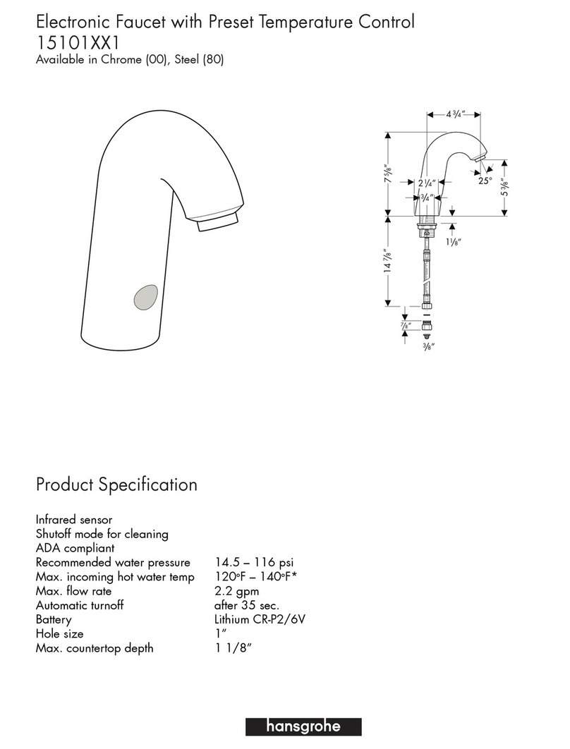 Grohe Electronic Faucet with Preset Temperature Control... Specification sheet Grohe Electronic Faucet with Preset Temperature Control... Specification sheet
