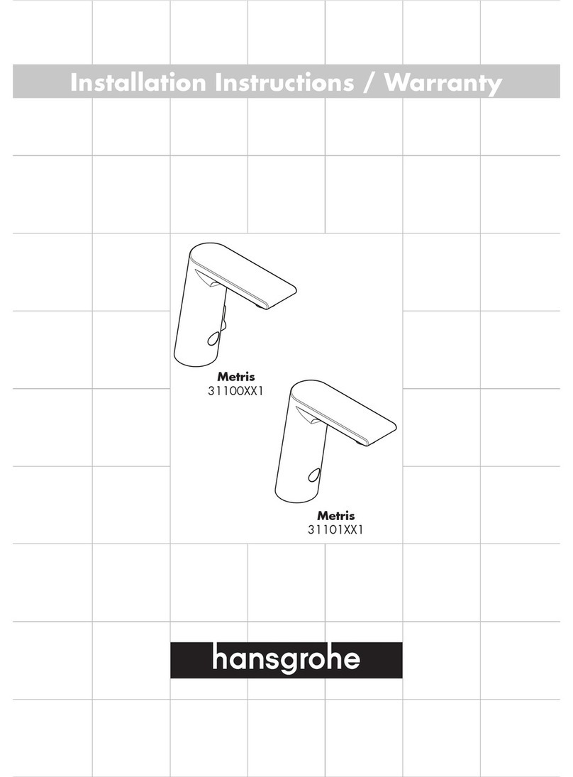 Hans Grohe Metris 31100XX1 installation instructions Hans Grohe Metris 31100XX1 installation instructions