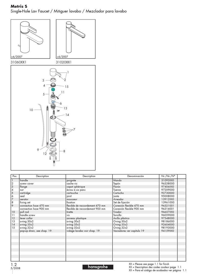 Grohe Metris 31020XX1 parts list Grohe Metris 31020XX1 parts list