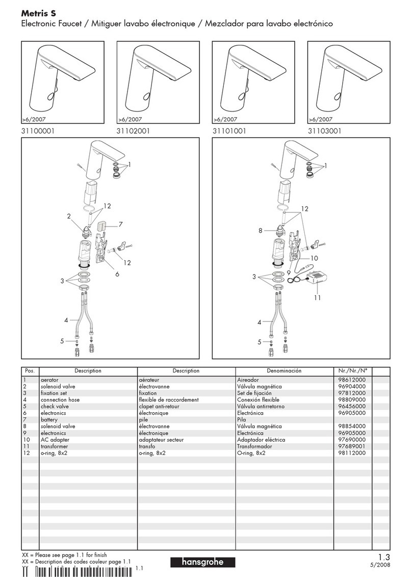 Grohe Electronic Faucet 31100001 User manual Grohe Electronic Faucet 31100001 User manual