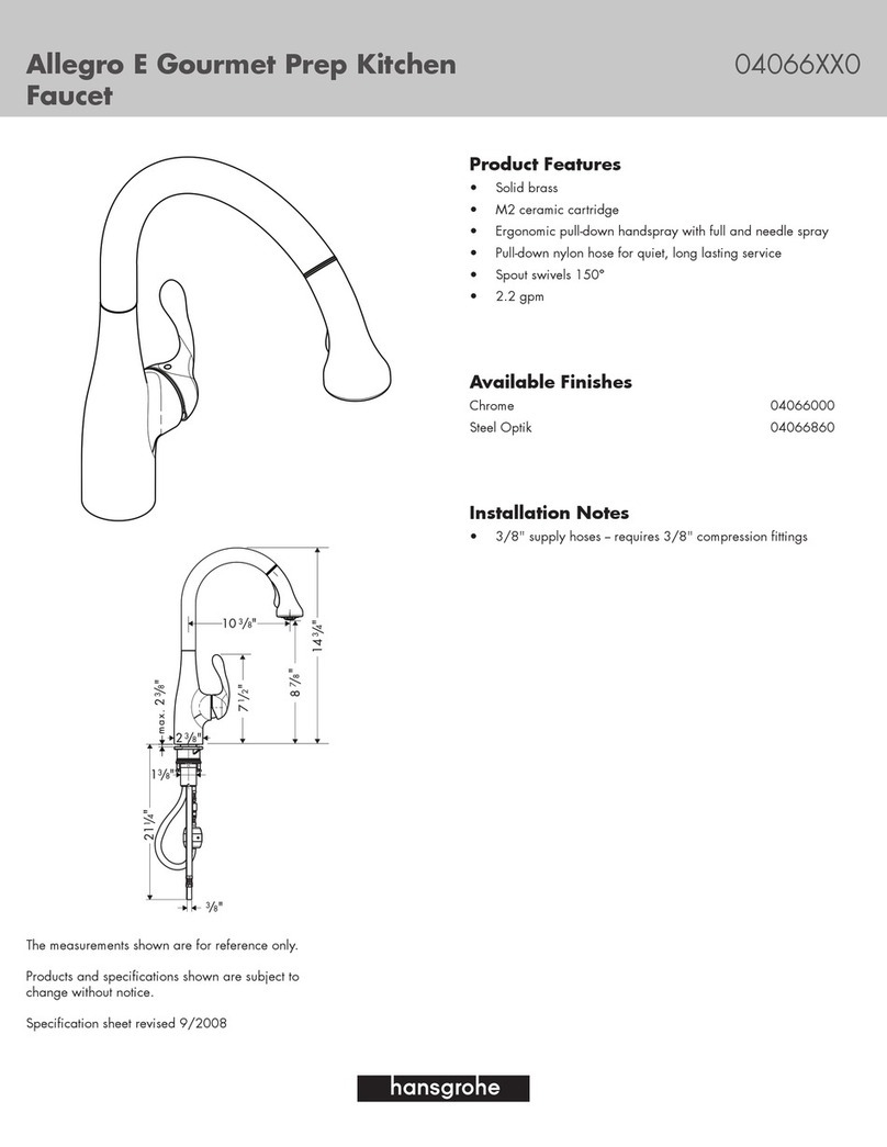 Hans Grohe Allegro E Gourmet Prep Kitchen Faucet... Specification sheet