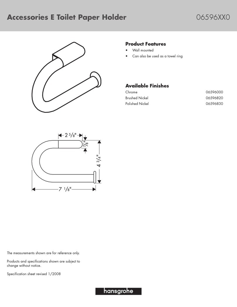 Hans Grohe Accessories E 06596000 Specification sheet Hans Grohe Accessories E 06596000 Specification sheet