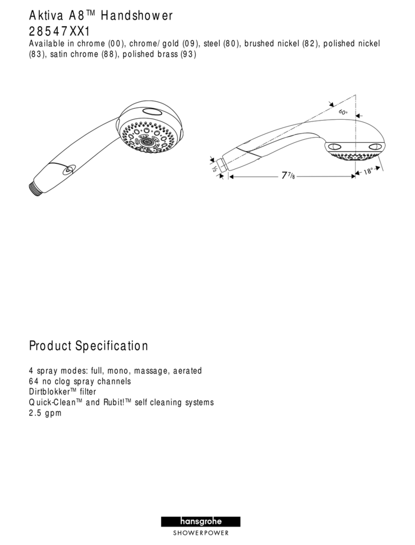 Hans Grohe Aktiva A'8 Handshower 28547XX1 User manual Hans Grohe Aktiva A'8 Handshower 28547XX1 User manual