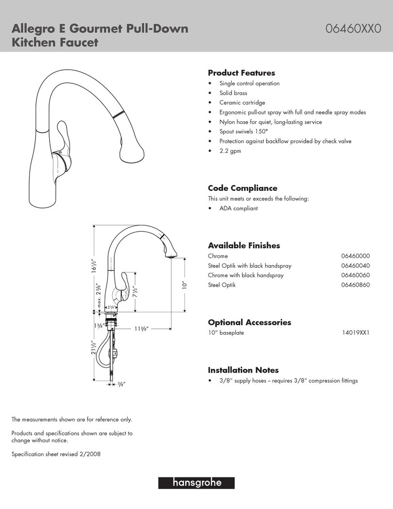 Grohe 14019XX1 Specification sheet