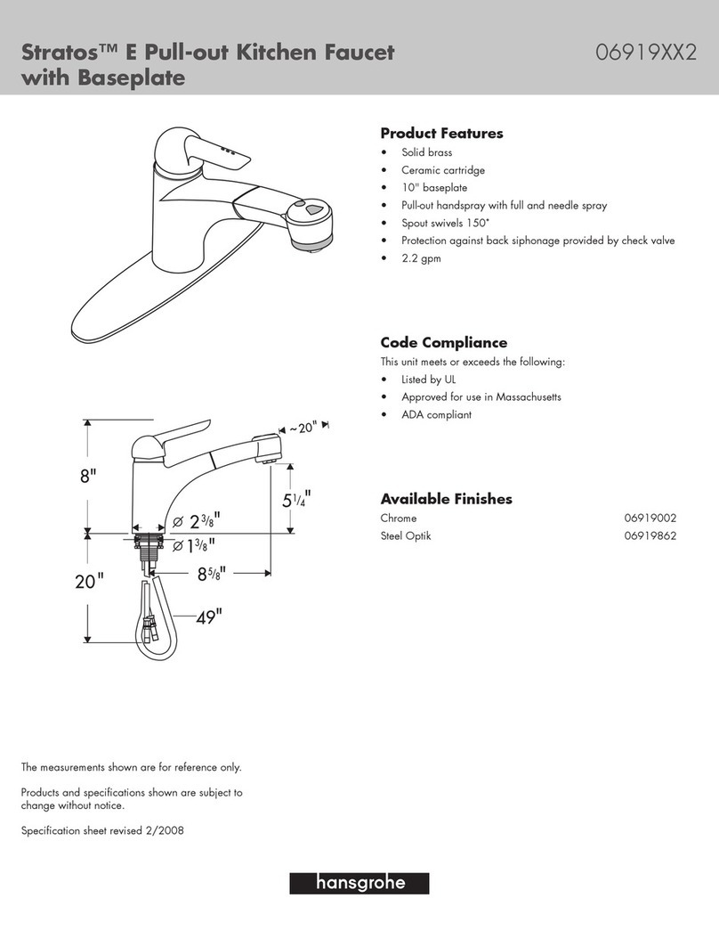 Grohe Stratos 06919002 Specification sheet