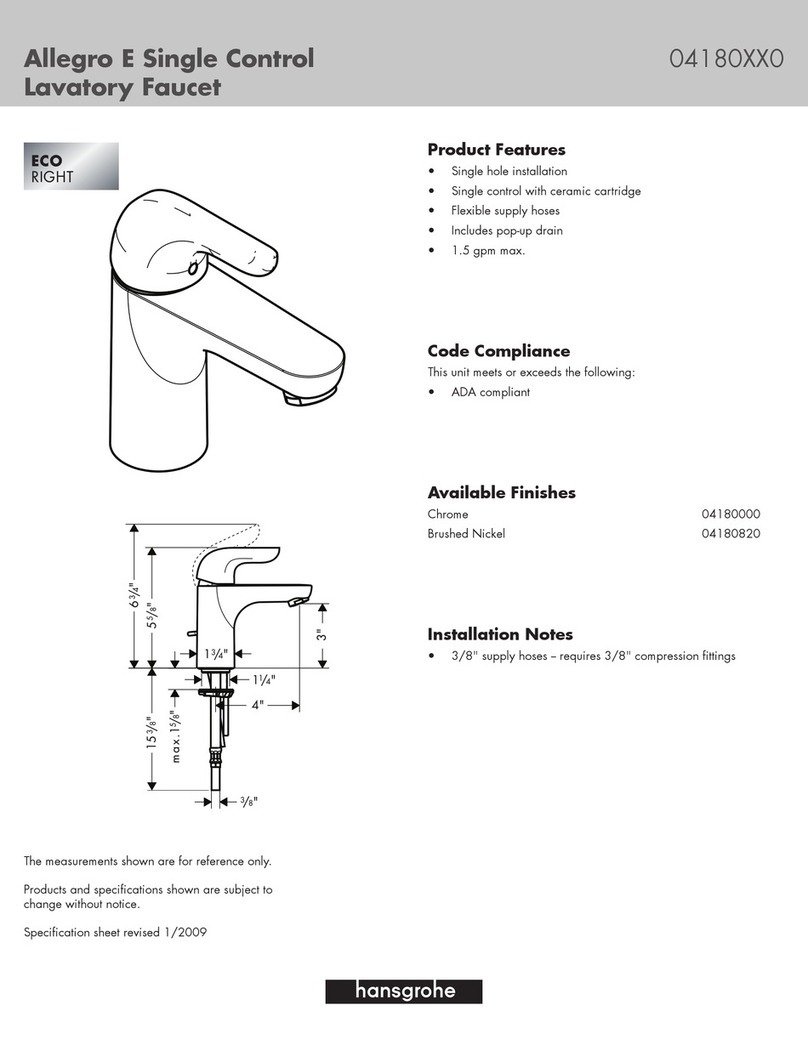 Grohe Allegro E 04180XX0 Specification sheet