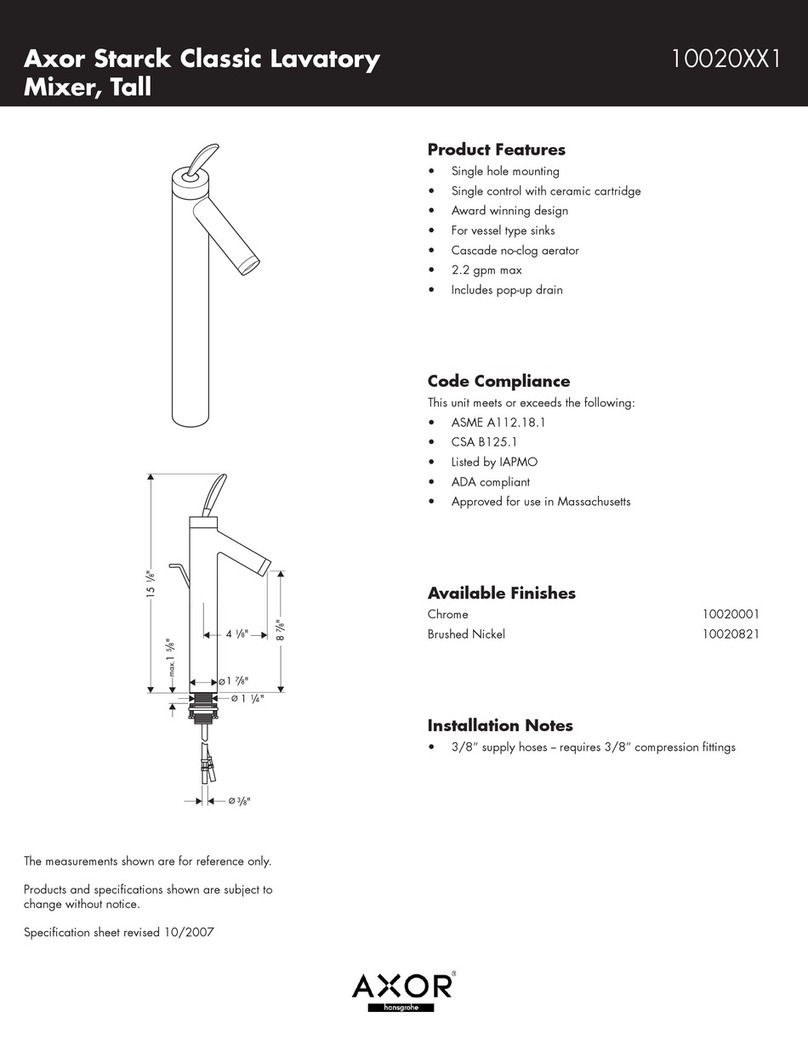 Grohe Axor Starck 10020XX1 Specification sheet