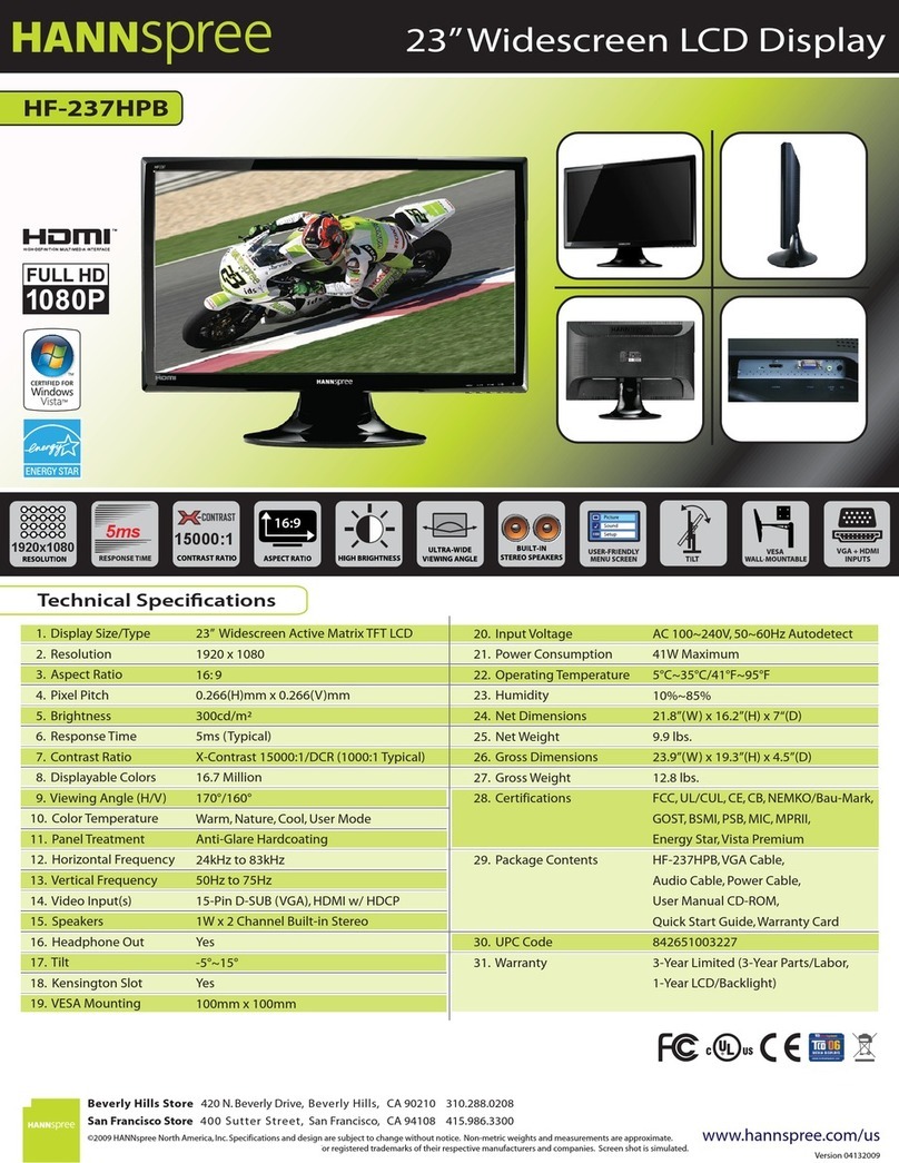 HANNspree HF-237HPB Technical specifications