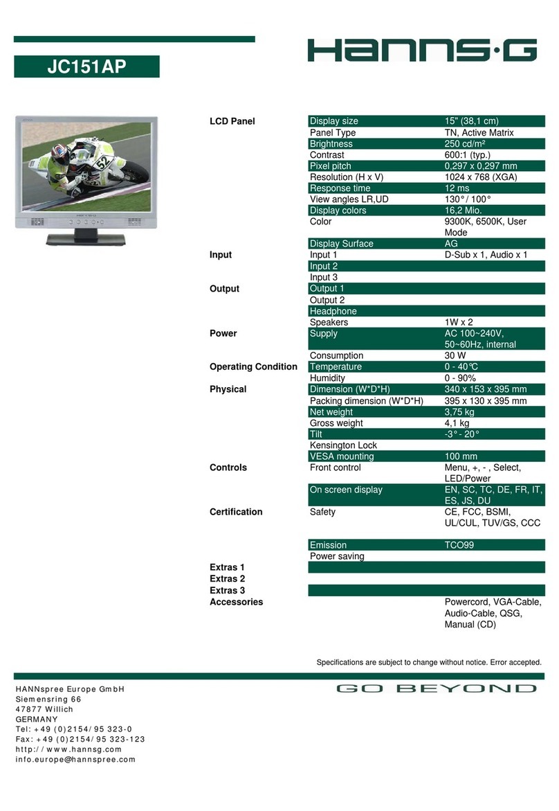 Hanns.G JC151AP Specification sheet