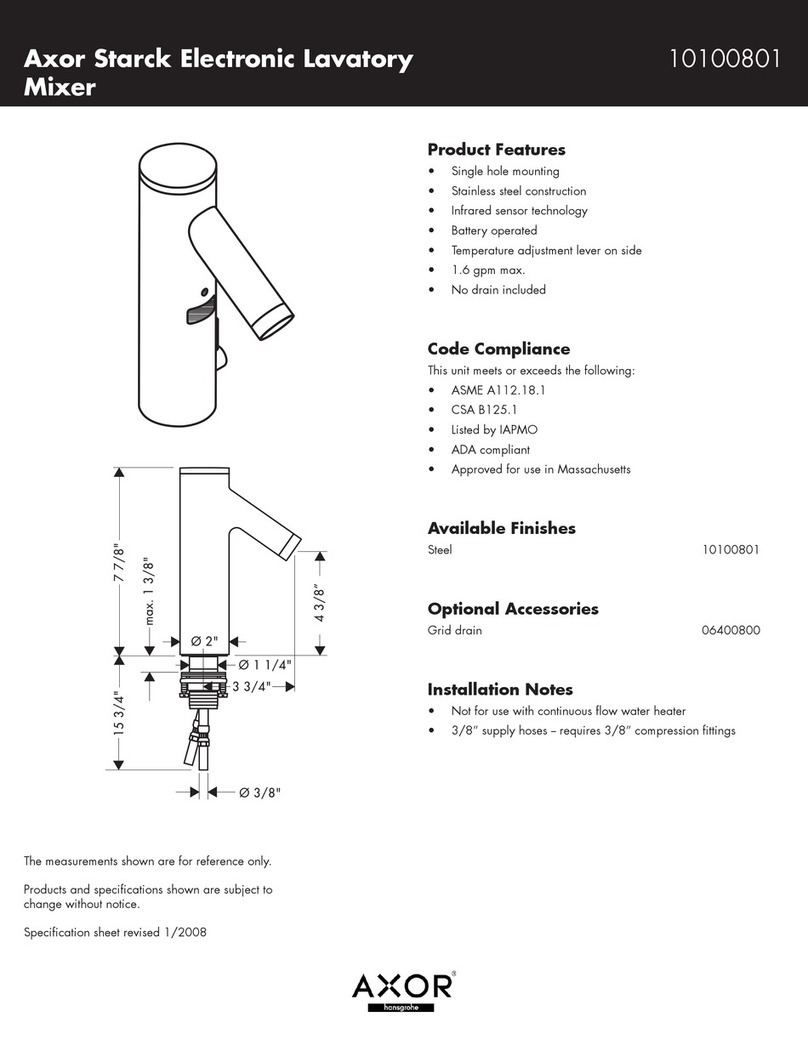 Grohe Axor Starck Electronic Lavatory Mixer... User manual Grohe Axor Starck Electronic Lavatory Mixer... User manual