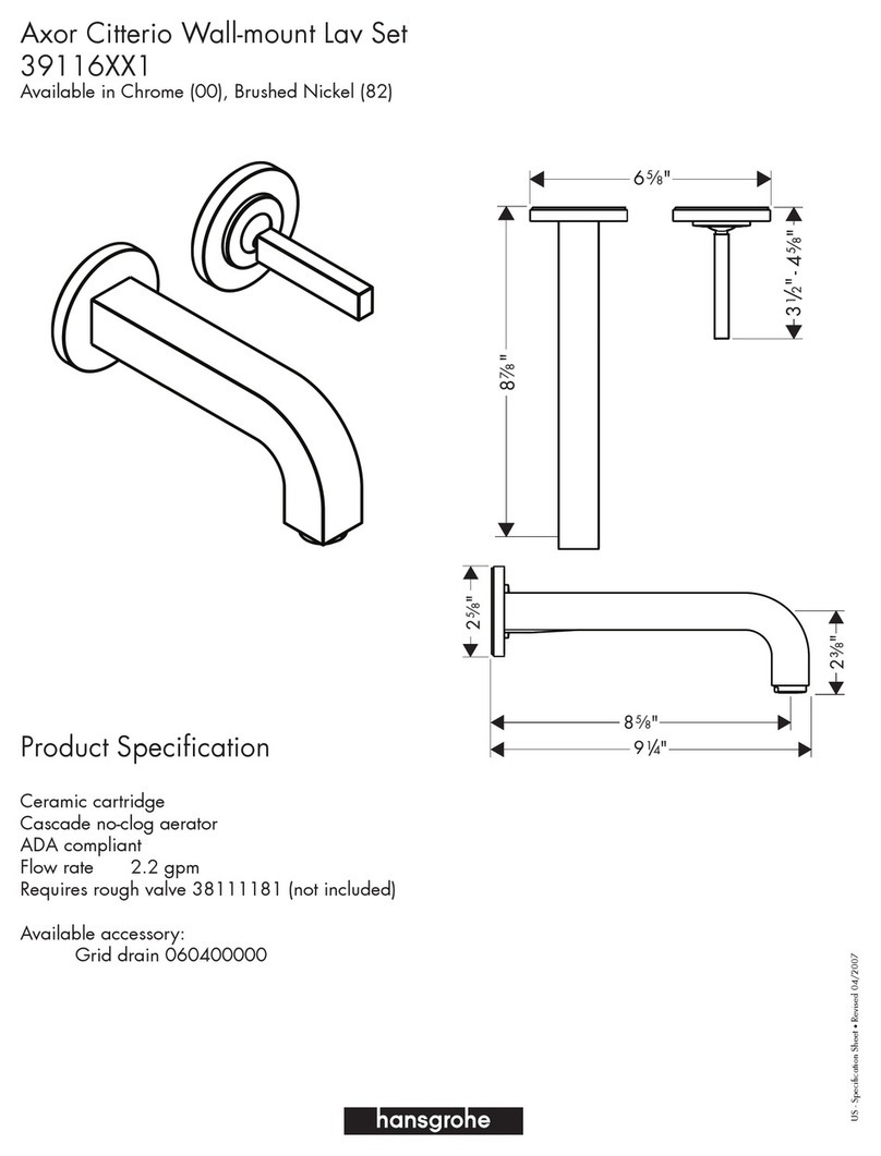 Grohe Axor Citterio Wall-mount Lav Set 39116XX1 User manual Grohe Axor Citterio Wall-mount Lav Set 39116XX1 User manual