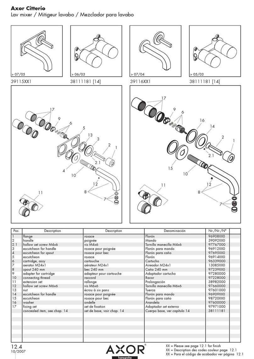 Grohe Axor Citterio 39115XX1 User manual Grohe Axor Citterio 39115XX1 User manual