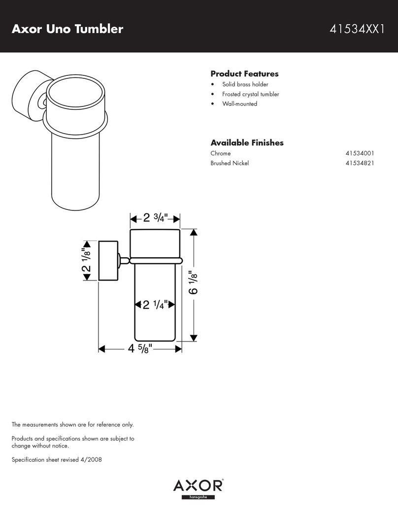Hans Grohe Uno Tumbler 41534XX1 Specification sheet