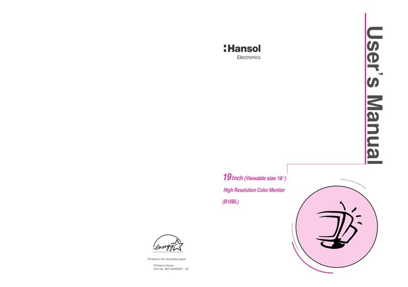 Hansol 19Inch (Viewable size 18 ) High Resolution Color Monitor... User manual