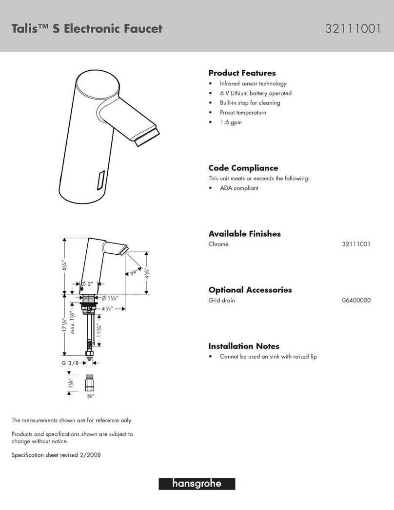Hans Grohe Talis S Electronic Faucet 32111001 User manual