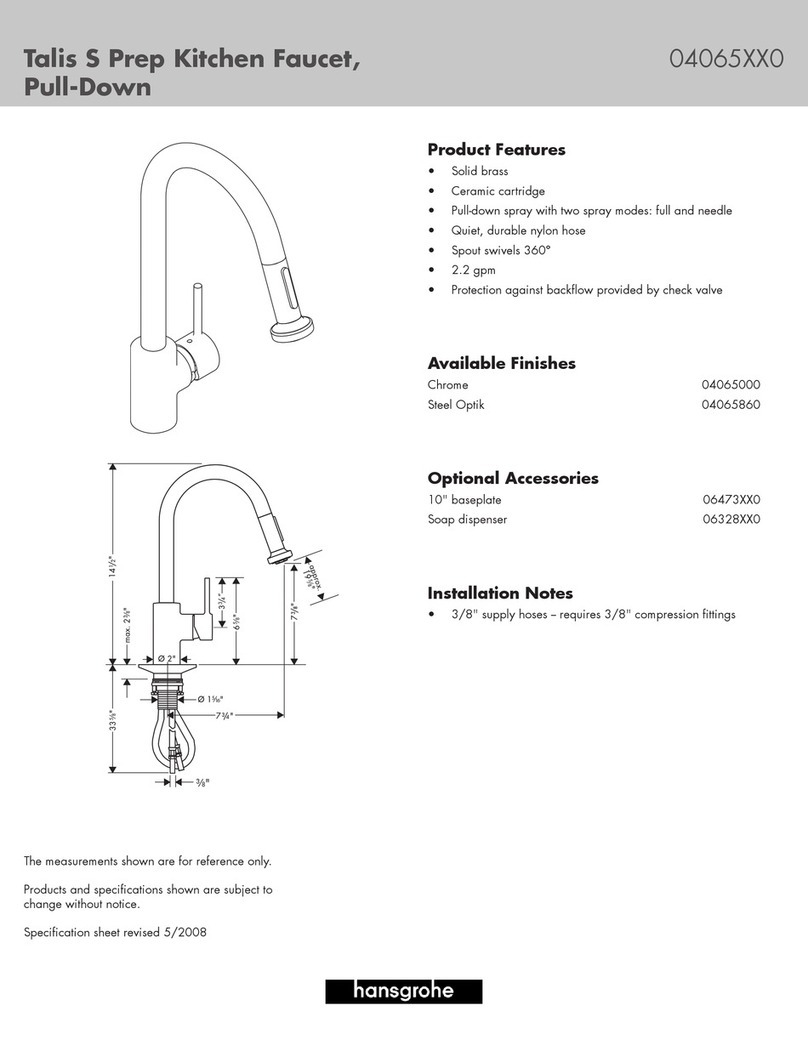Hans Grohe Talis S Prep Kitchen Faucet Pull-Down... User manual