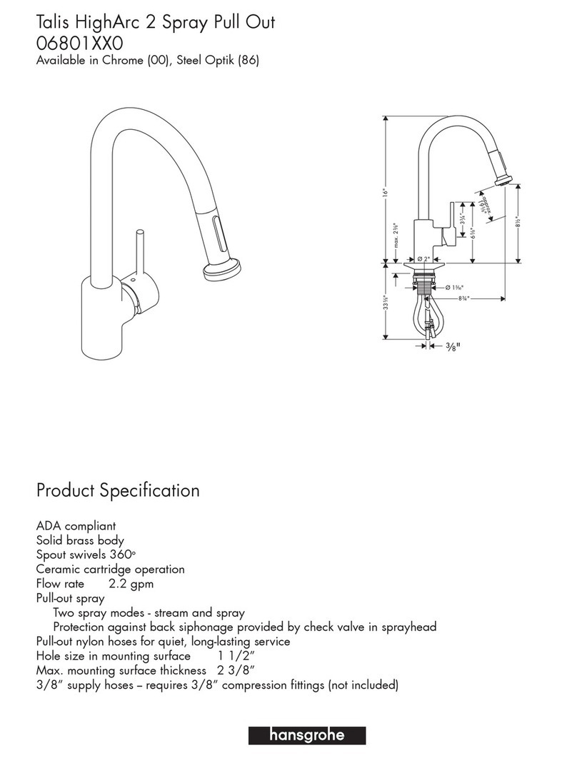 Hans Grohe Talis 06801XX0 Product specification