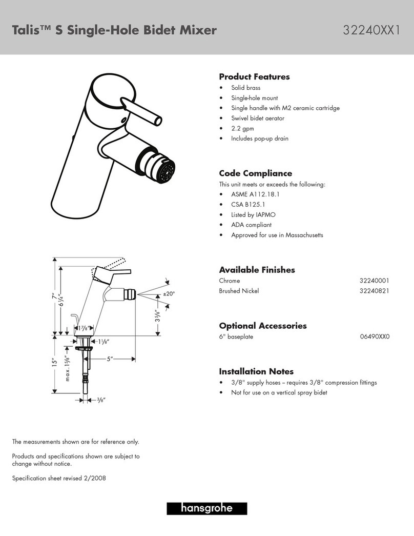 Hans Grohe Talis 32240XX1 User manual Hans Grohe Talis 32240XX1 User manual