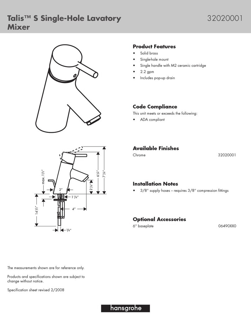 Hans Grohe Talis S 32020001 Features & dimensions Hans Grohe Talis S 32020001 Features & dimensions