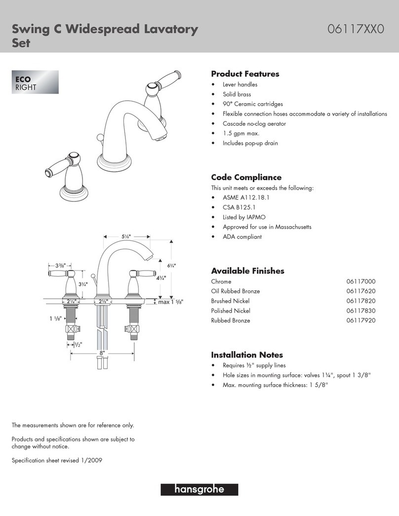 Hans Grohe Swing C 06117000 Operating and safety instructions