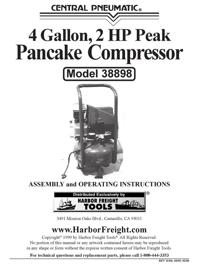 Harbor Freight Tools Central Pneumatic 38898 Assembly and operating instructions