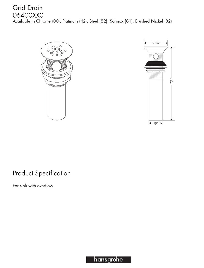 Hans Grohe Grid Drain 06400XX0 Specification sheet