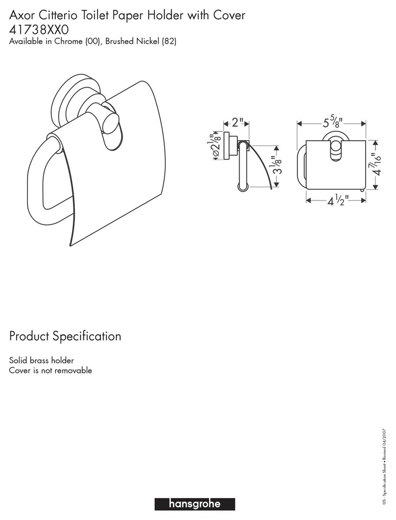 Hans Grohe Citterio Toilet Paper Holder with Cover... Specification sheet