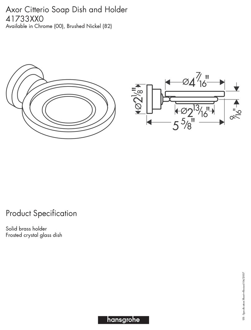 Hans Grohe Axor Citterio 41733XX0 Specification sheet