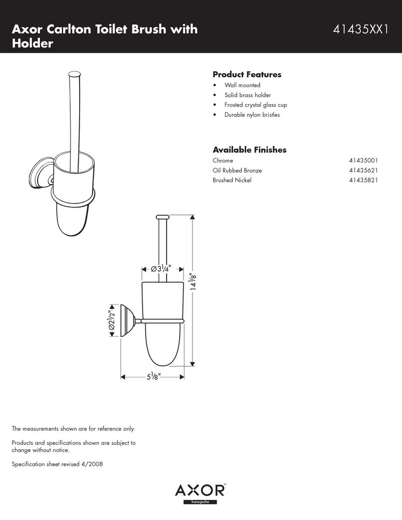 Hans Grohe Carlton Toilet Brush with Holder 41435XX1 Specification sheet