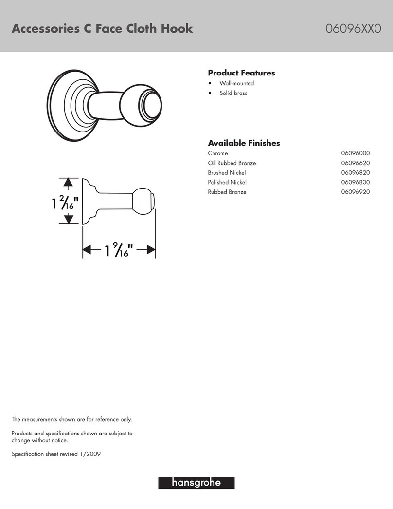 Hans Grohe C Face Cloth Hook 06096XX0 User manual Hans Grohe C Face Cloth Hook 06096XX0 User manual