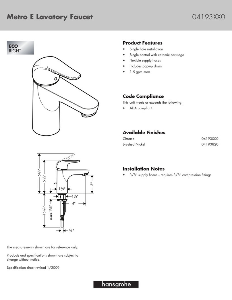 Hans Grohe Brushed Nickel 04193820 User manual Hans Grohe Brushed Nickel 04193820 User manual