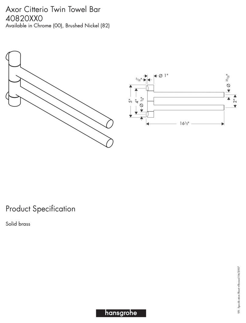 Hans Grohe Axor Citterio Twin Towel Bar 40820XX0 User manual