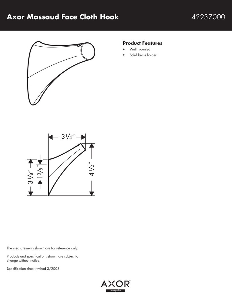 Hans Grohe Axor Massaud Face Cloth Hook 42237000 User manual