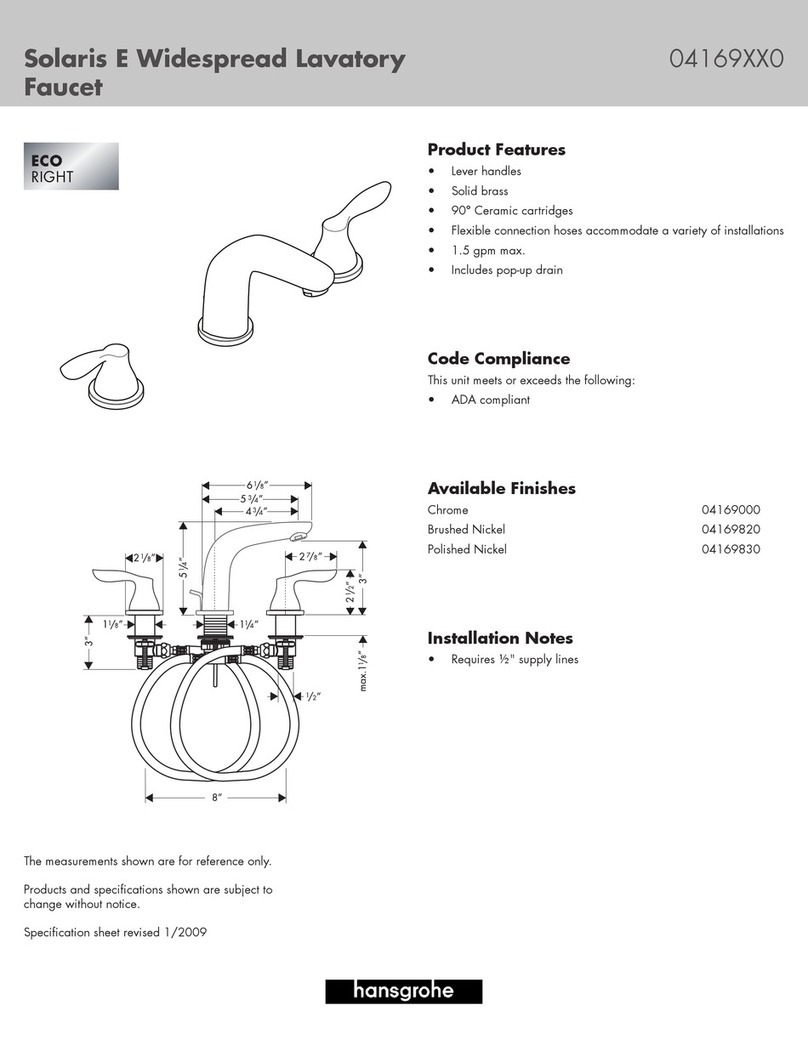 Hans Grohe Solaris E Widespread Lavatory Faucet... Features & dimensions Hans Grohe Solaris E Widespread Lavatory Faucet... Features & dimensions