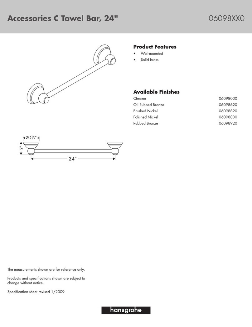 Hans Grohe Retroaktiv Towel Bar 06098XX0 Features & dimensions Hans Grohe Retroaktiv Towel Bar 06098XX0 Features & dimensions