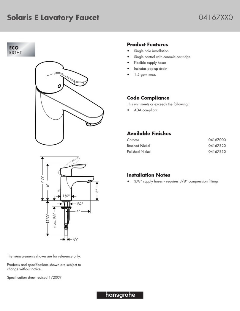 Hans Grohe Solaris E 04167000 Features & dimensions Hans Grohe Solaris E 04167000 Features & dimensions