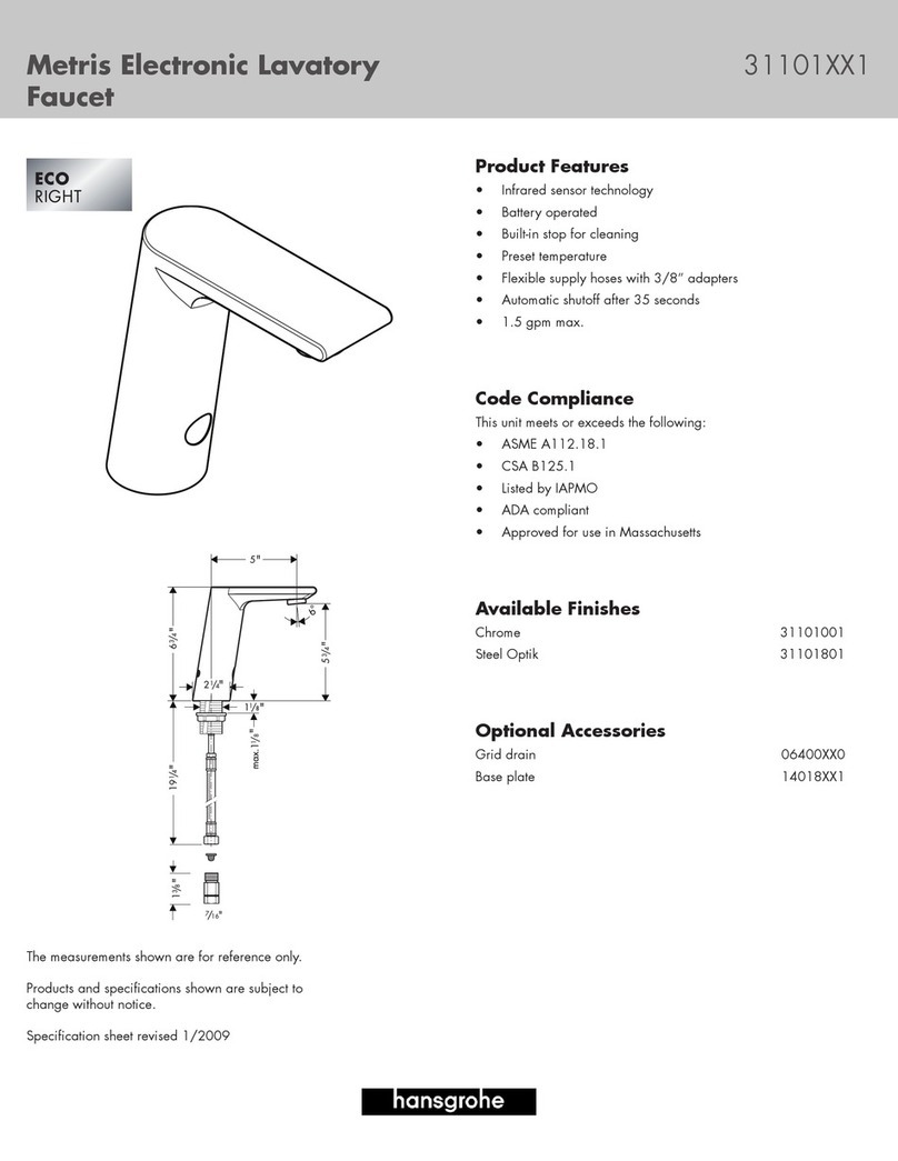 Hans Grohe Metris 31101801 User manual