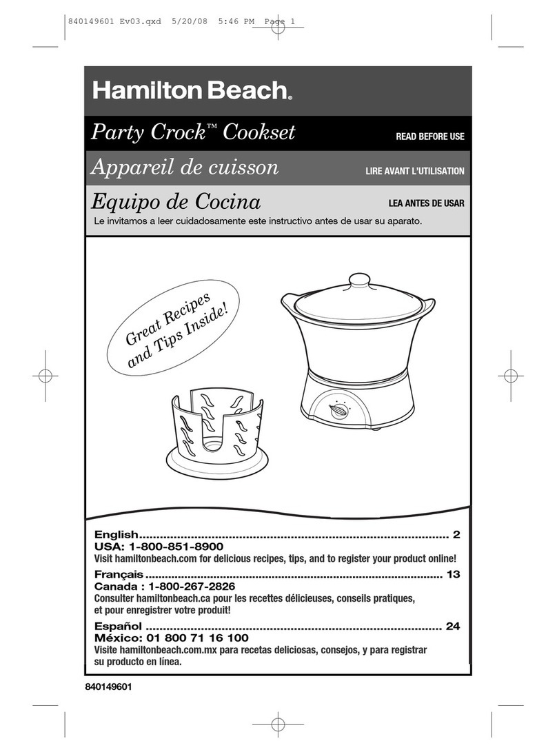 Hamilton Beach Party Crock 840149601 Use & care guide