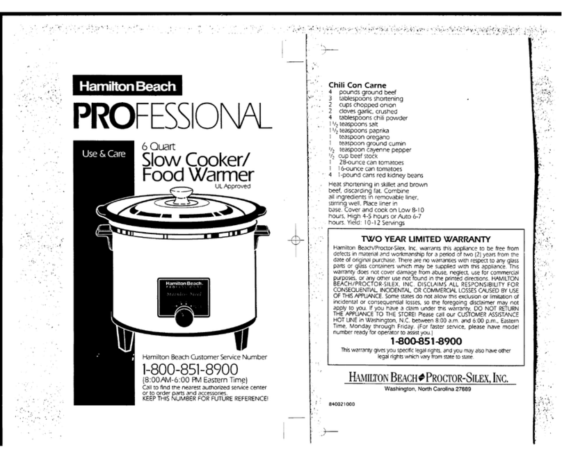 Hamilton Beach P92300 User manual