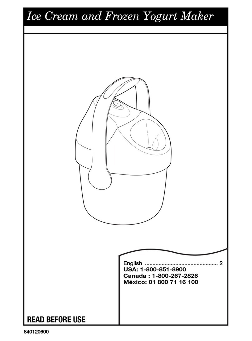 Hamilton Beach Ice Cream and Frozen Yogurt Maker instructions