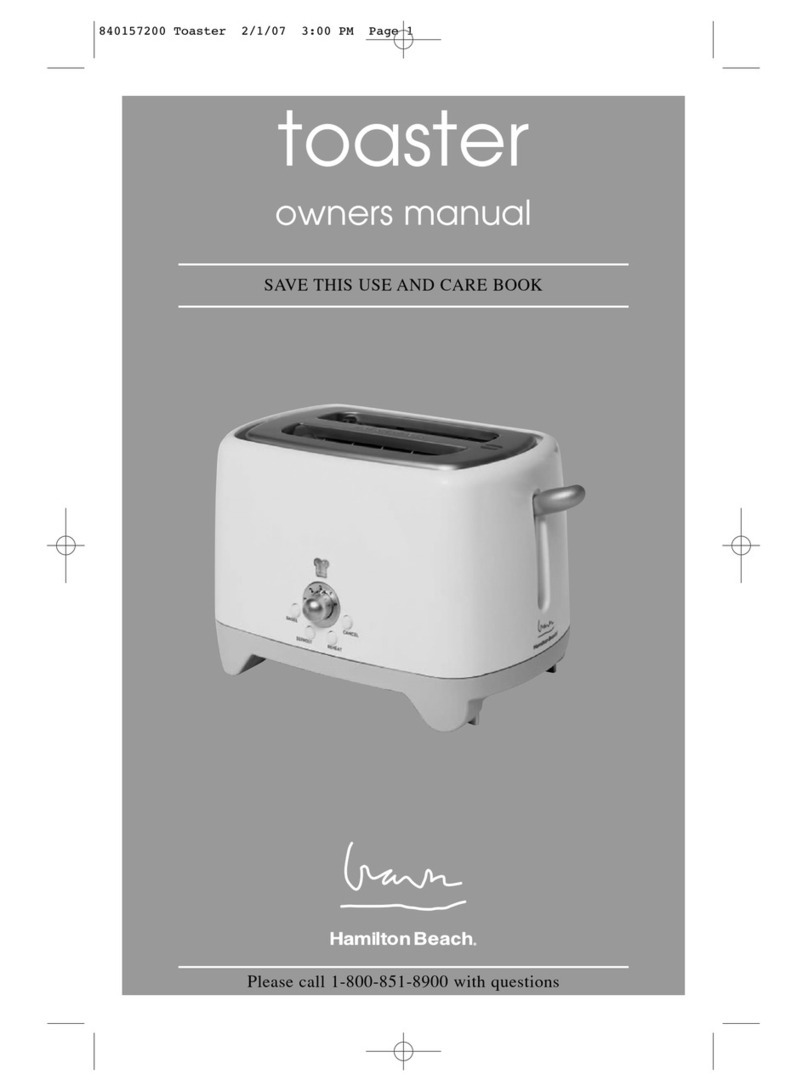 Hamilton Beach 840157200 owner's manual